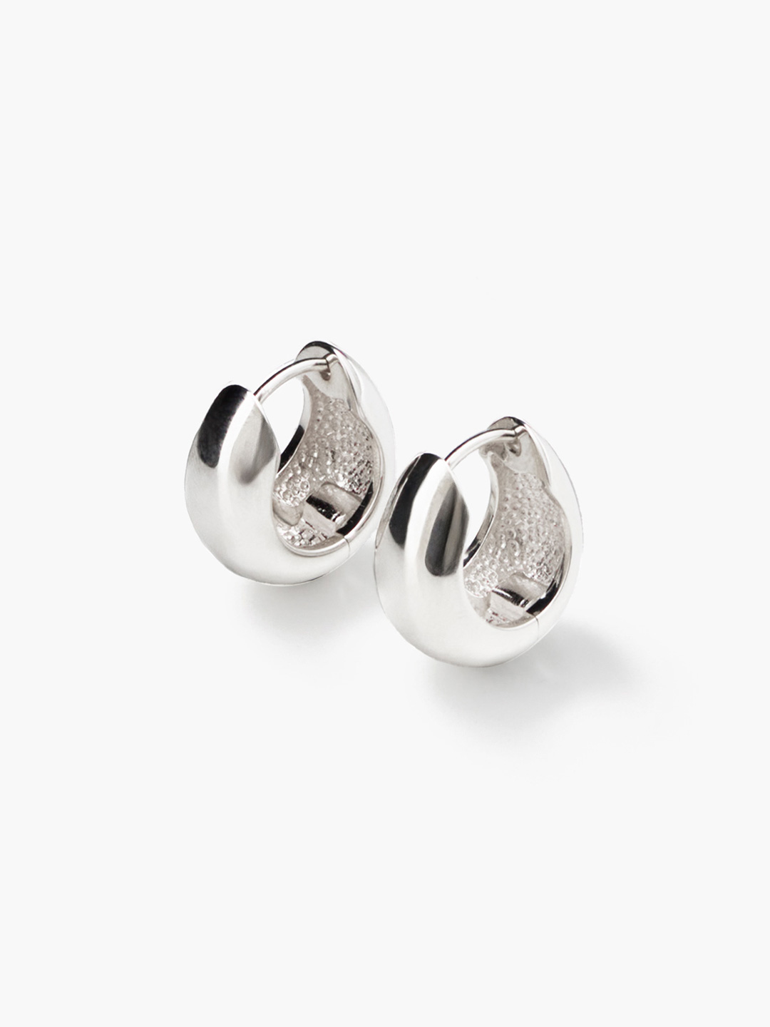 Hinged Hoops Pierced Earrings - Silver