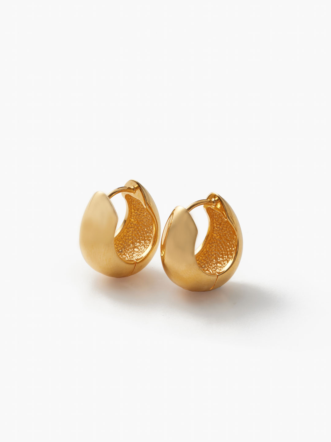 Gold Hinged Hoops Pierced Earrings - Yellow Gold
