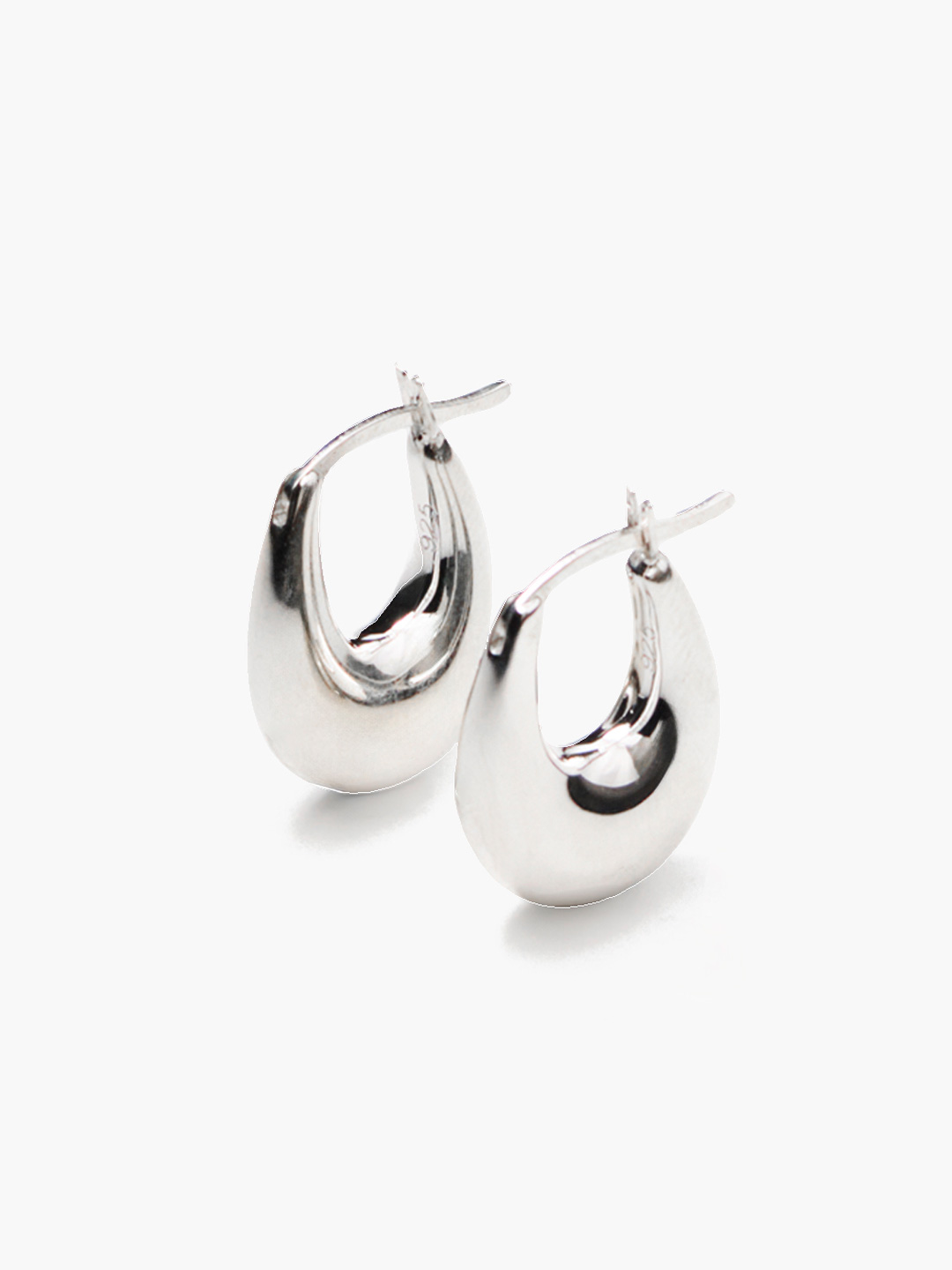 Small Etruscan Hoops Pierced Earrings - Silver