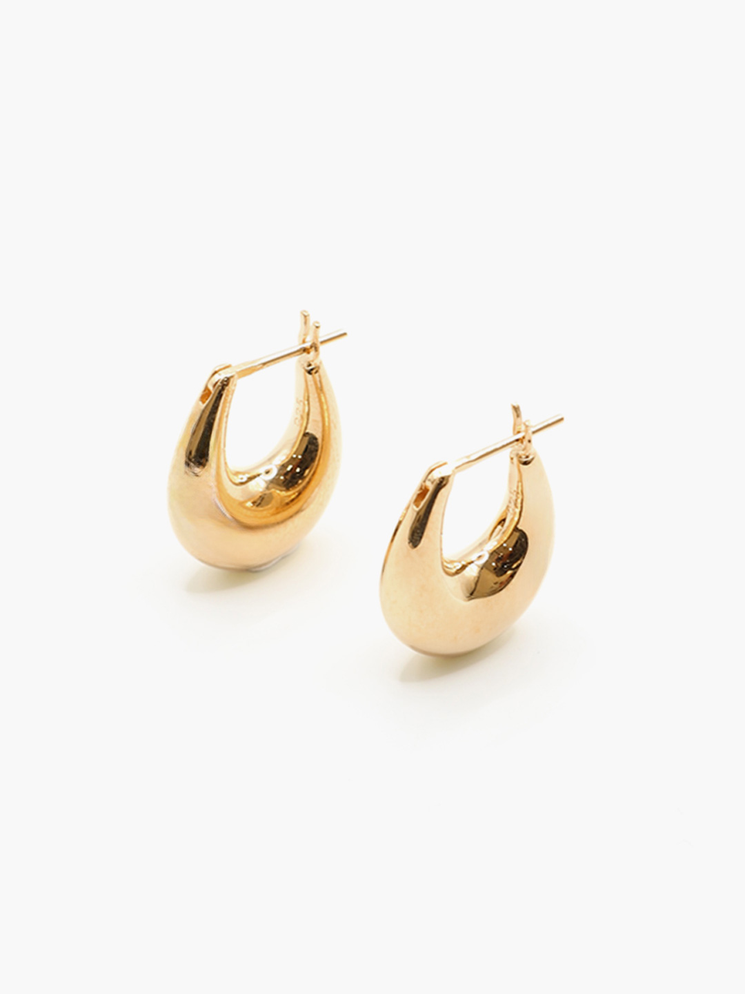 Gold Small Etruscan Hoops Pierced Earrings - Yellow Gold