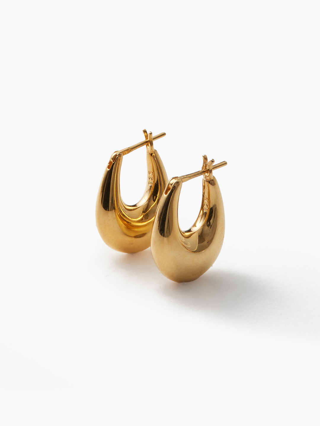 Gold Small Etruscan Hoops Pierced Earrings - Yellow Gold