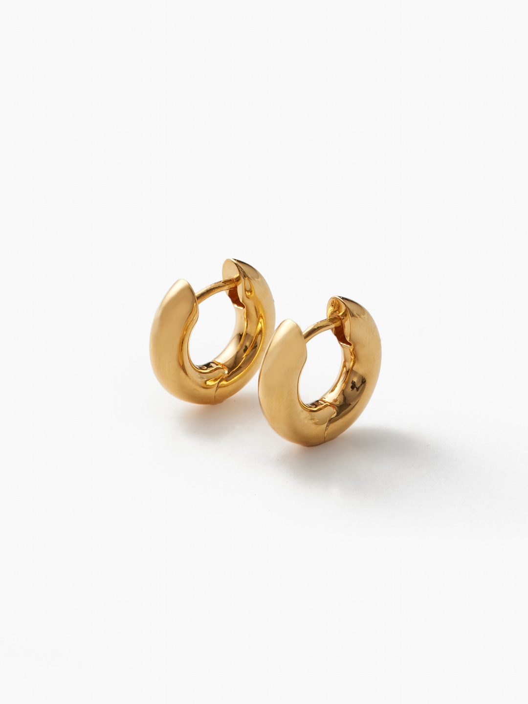 Gold Medium Bagel Hoops Pierced Earrings - Yellow Gold
