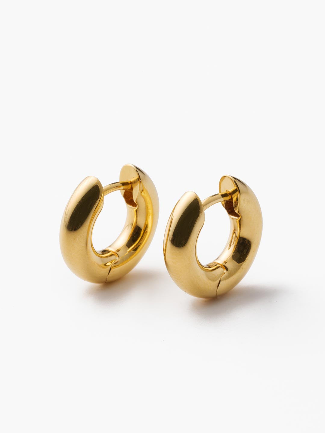 Gold Medium Bagel Hoops Pierced Earrings - Yellow Gold