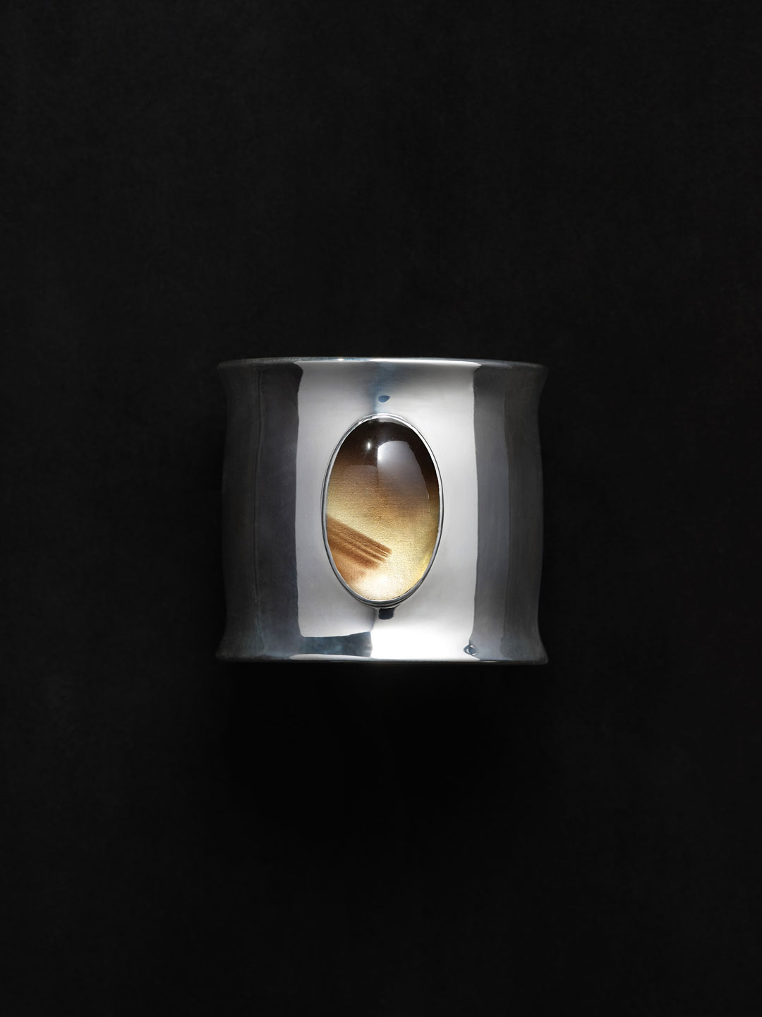 Vienna Cuff Smoky Lemon Quartz - Silver