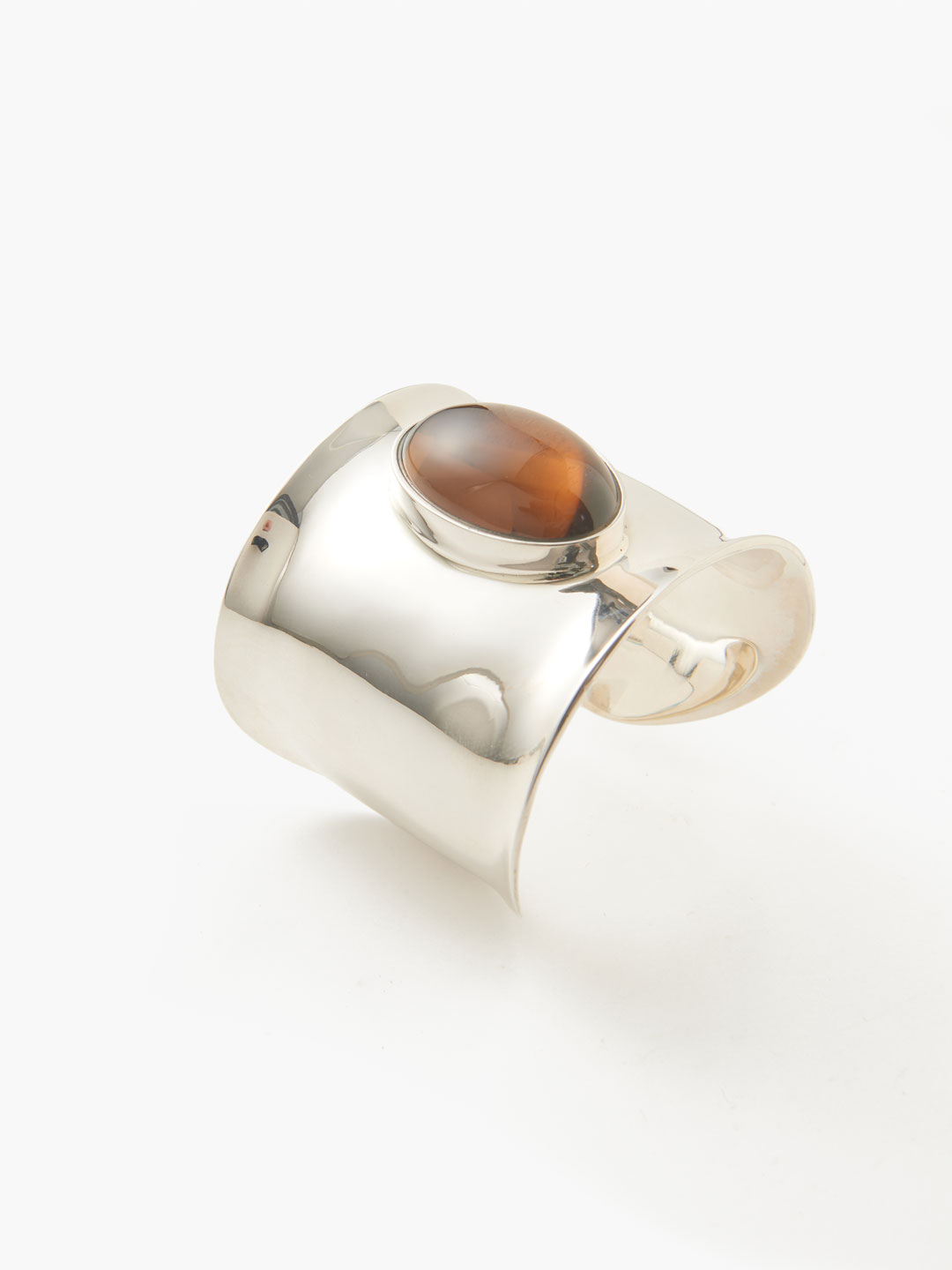 Vienna Cuff Smoky Lemon Quartz - Silver