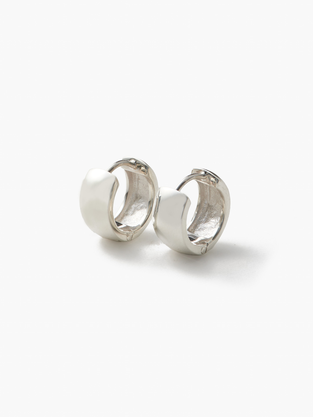 Large Edo Hoops Pierced Earrings - Silver