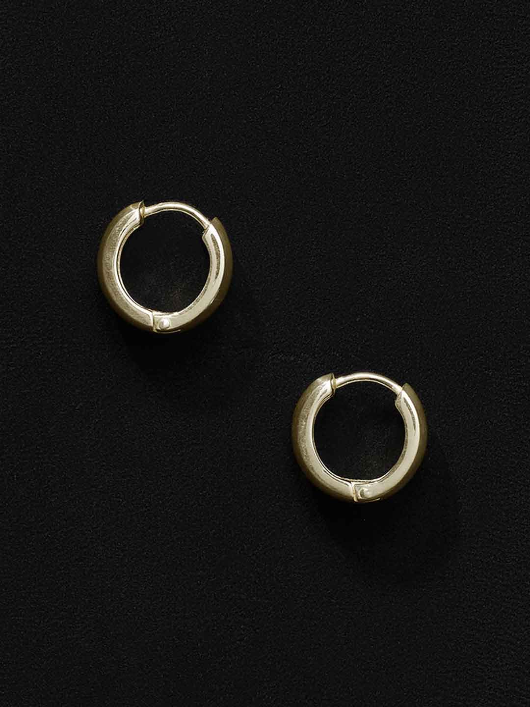 Gold Large Edo Hoops Pierced Earrings - Yelow Gold