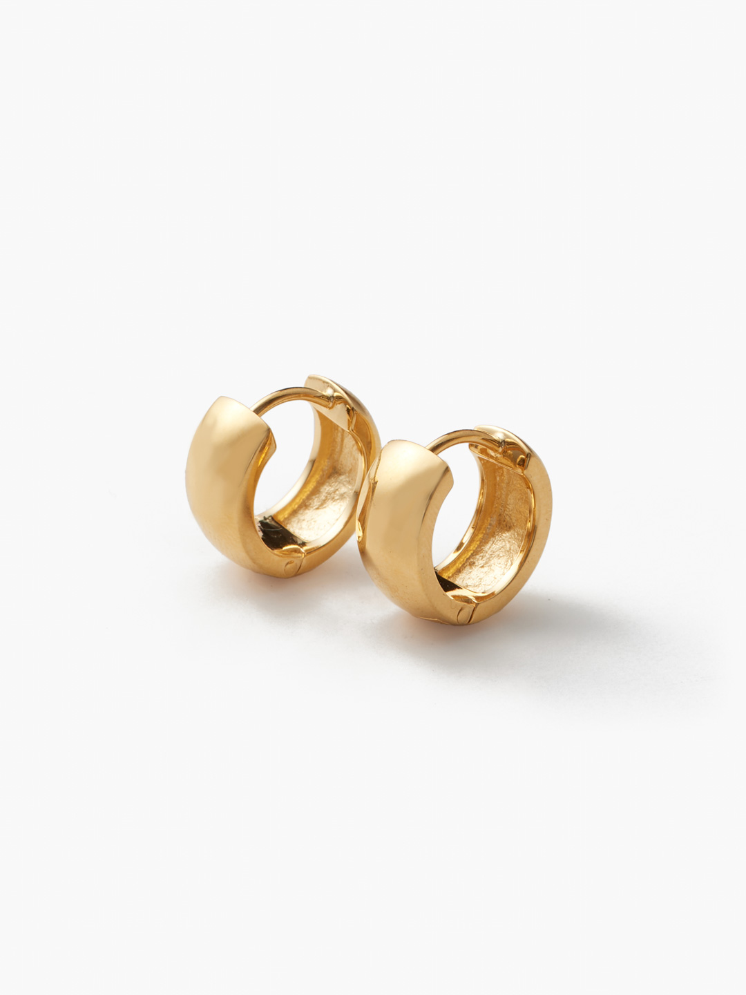 Gold Large Edo Hoops Pierced Earrings - Yelow Gold