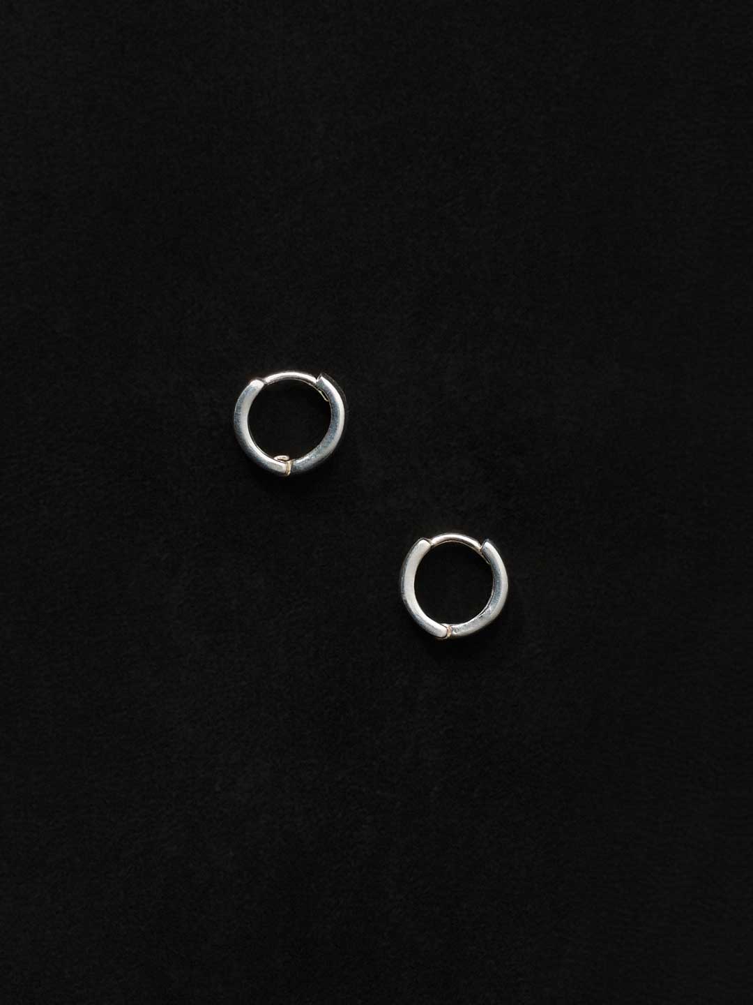 Small Edo Hoops Pierced Earrings - Silver