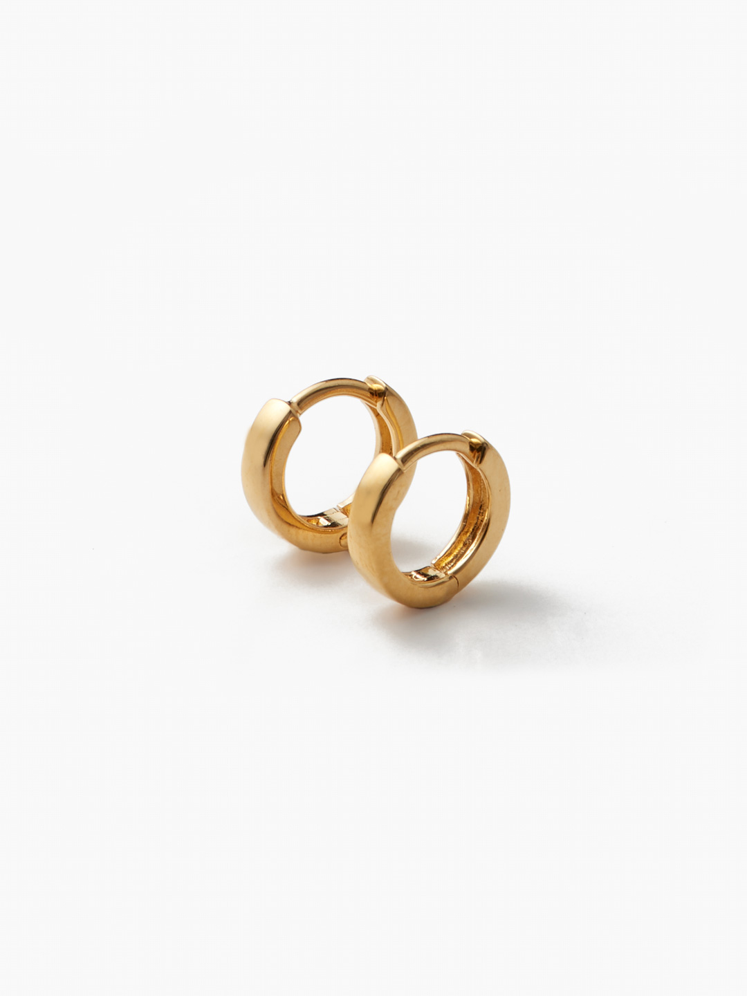 Gold Small Edo Hoops Pierced Earrings - Yelow Gold