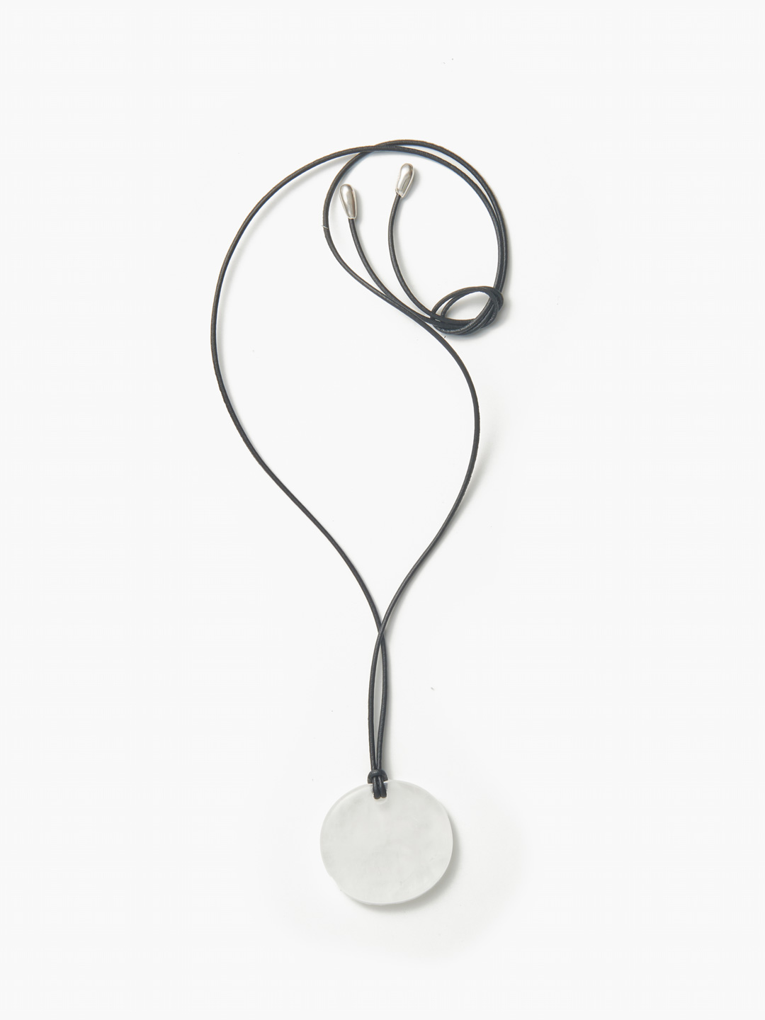 Medium Full Moon Pendant, Quartz - Silver