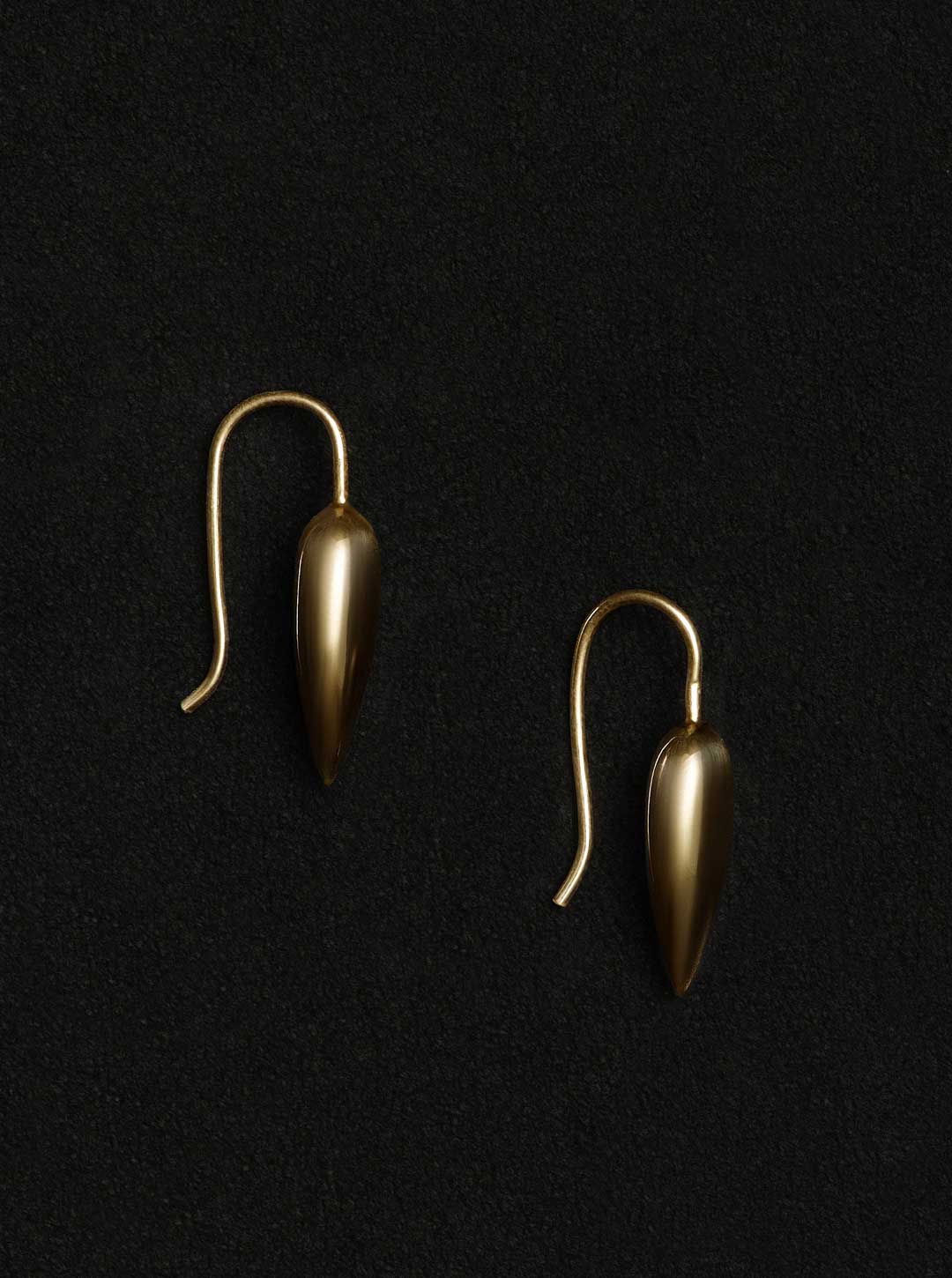 Gold Tiny Spear Pierced Earrings - Yellow Gold