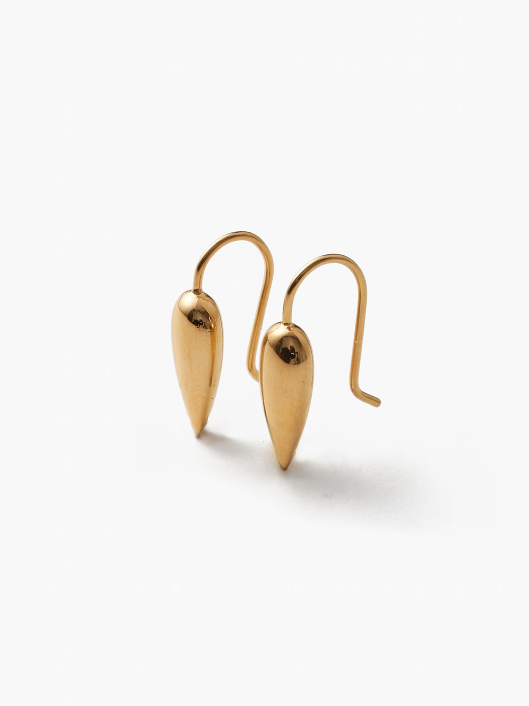 Gold Tiny Spear Pierced Earrings - Yellow Gold
