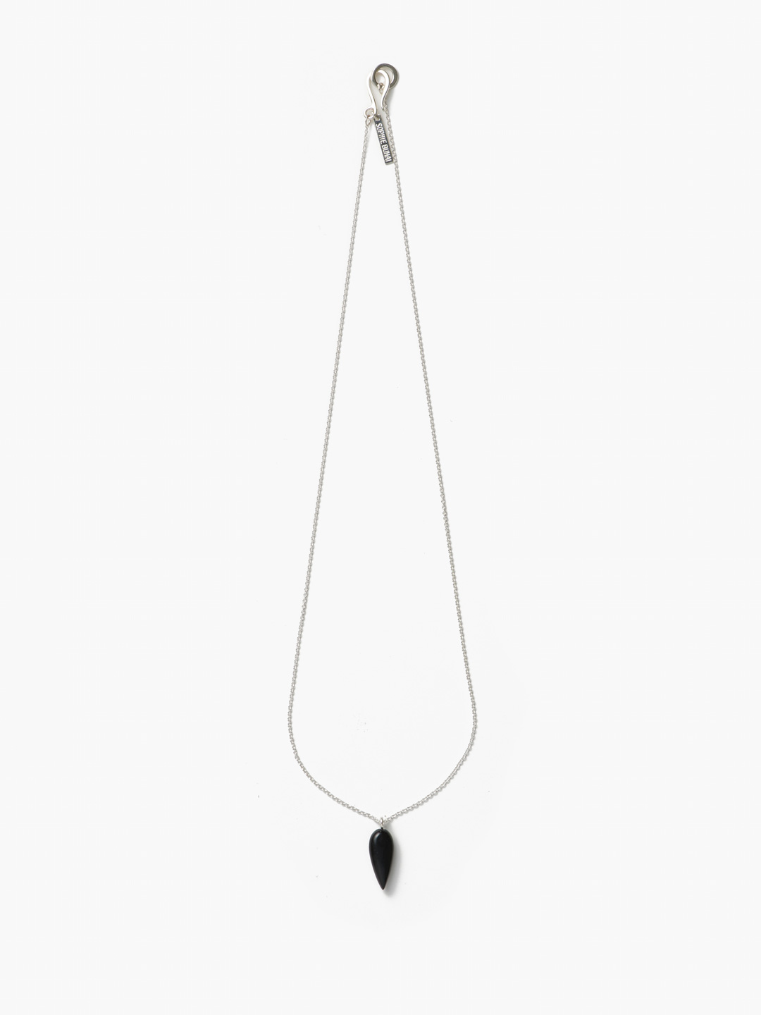 Tiny Spear Pendant Onyx - Silver