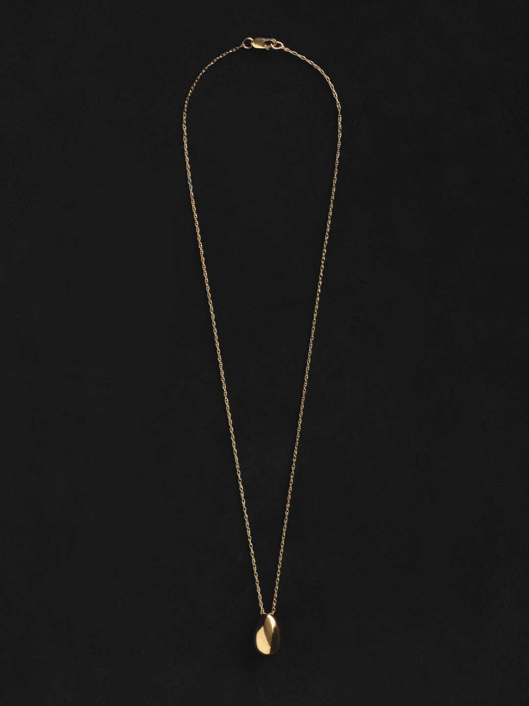 Gold Tiny Egg Pendant 55cm- Yelow Gold