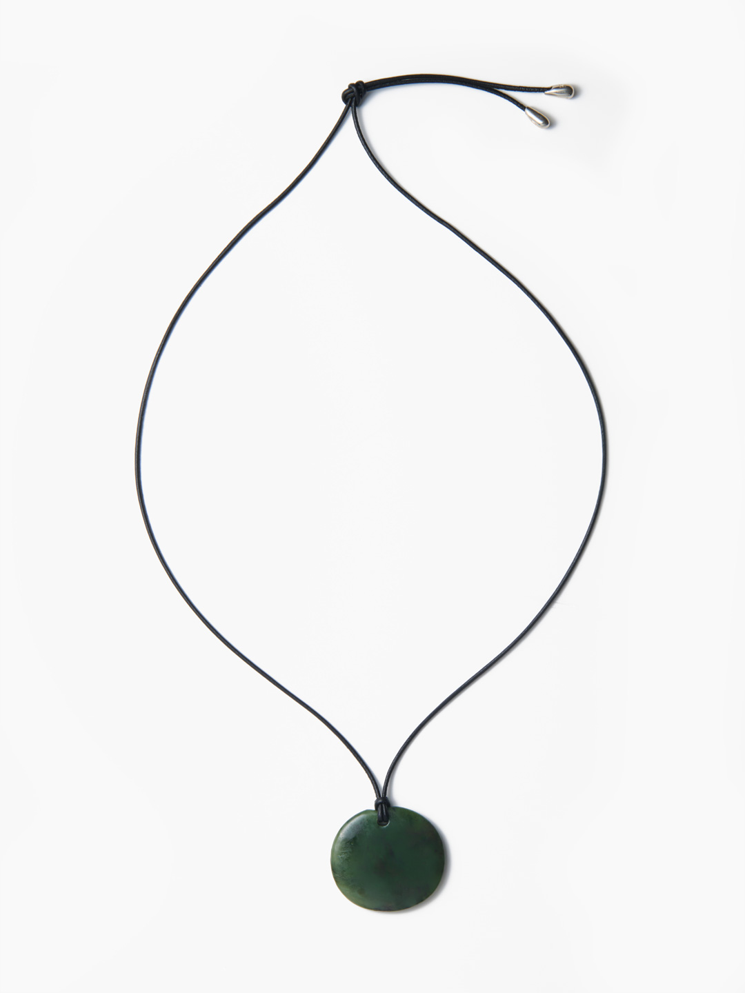 Medium Full Moon Pendant, Jade - Silver