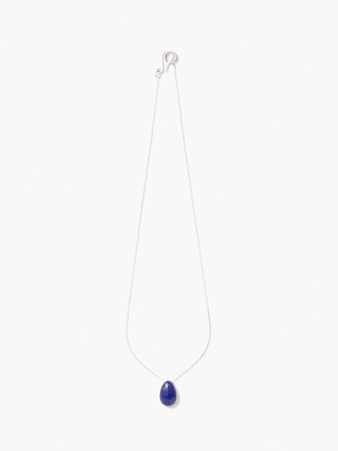 Tiny Egg Pendant Lapis - Silver