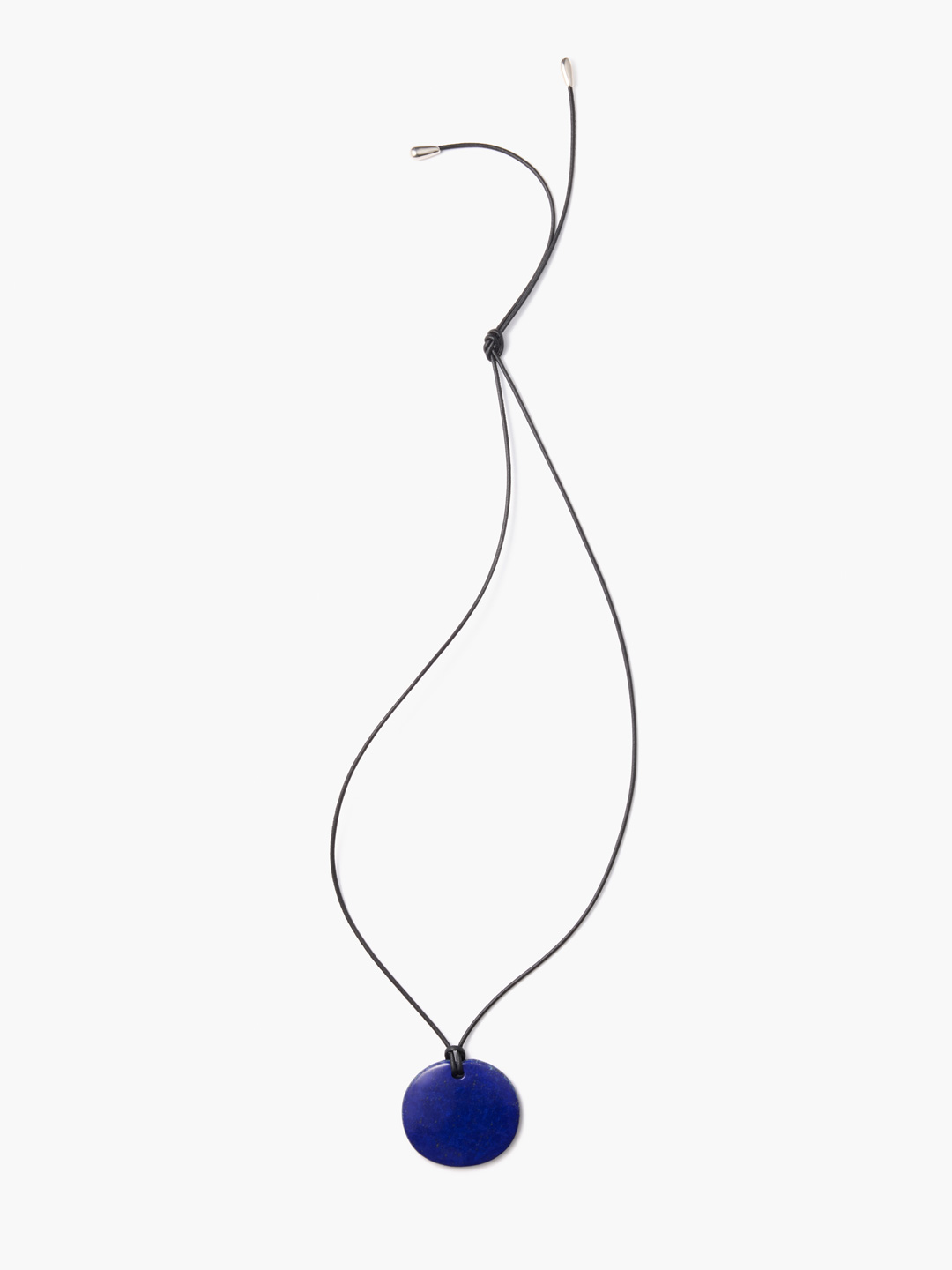 Medium Full Moon Pendant Lapis - Silver