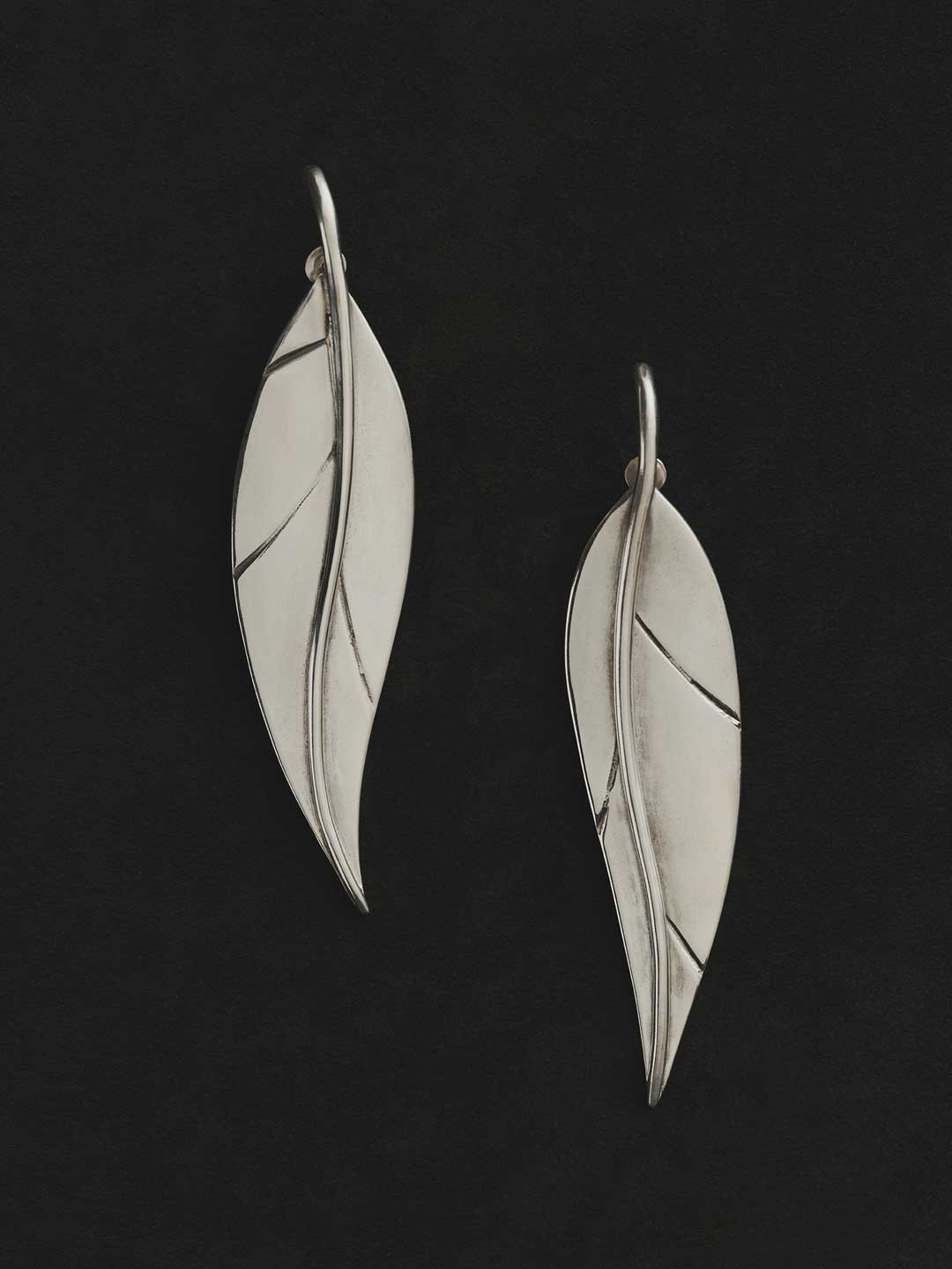 Leaf Pierced Earrings - Silver