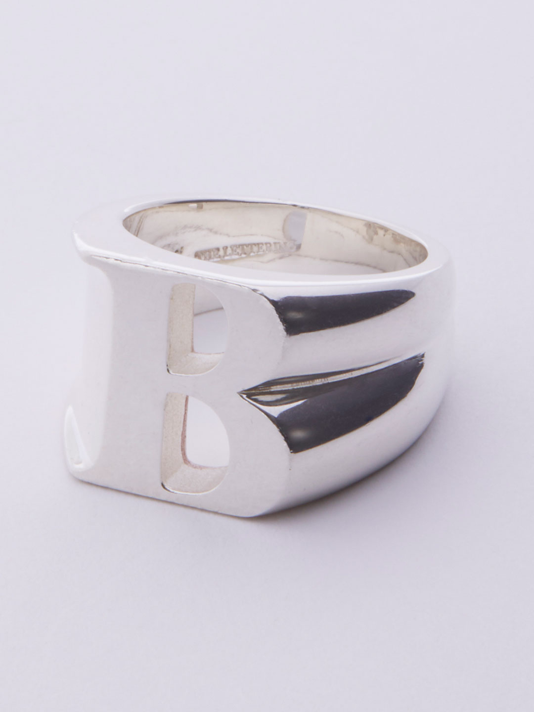 Alphabet Ring B - Silver