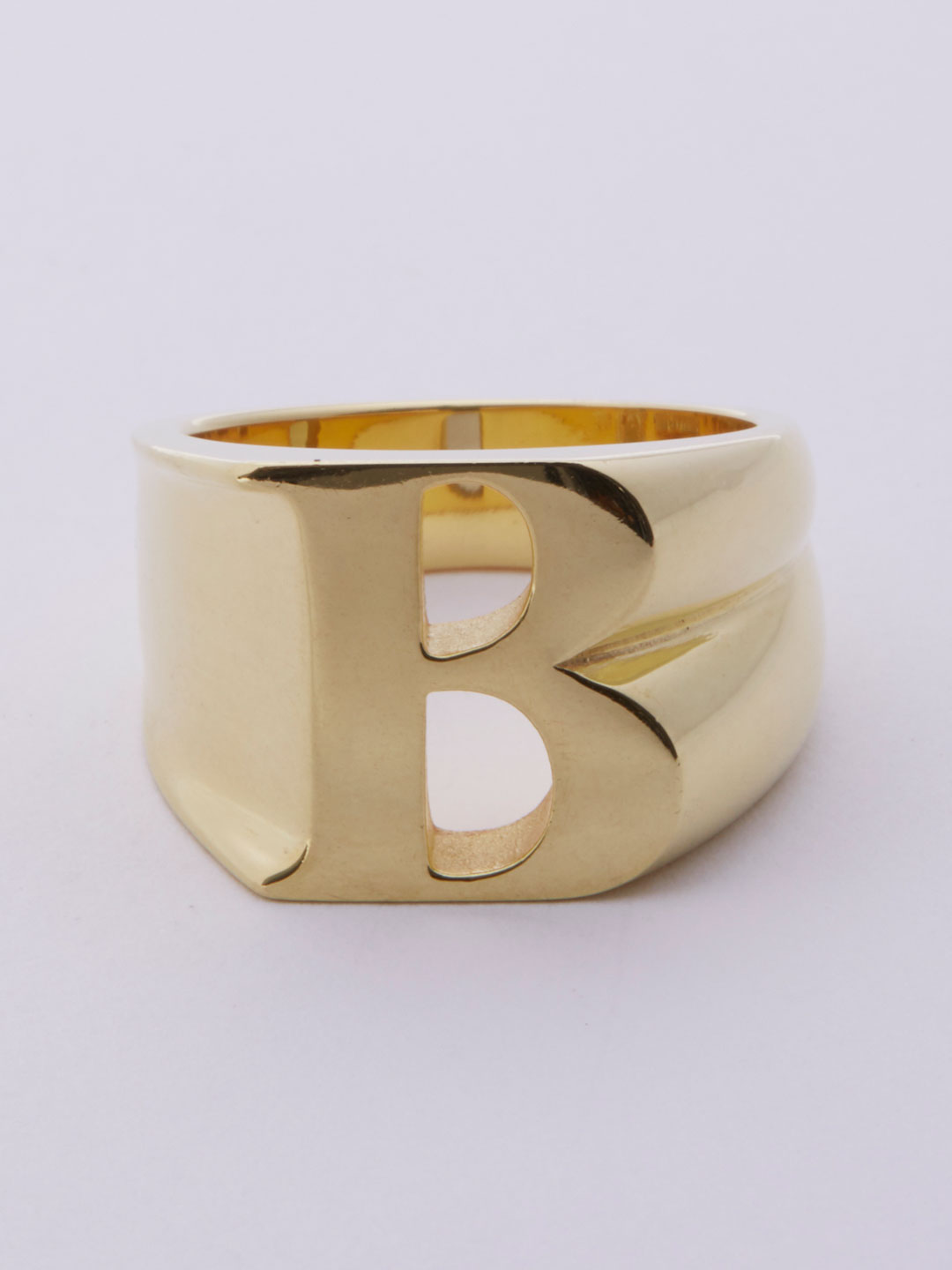 Alphabet Ring B - Gold