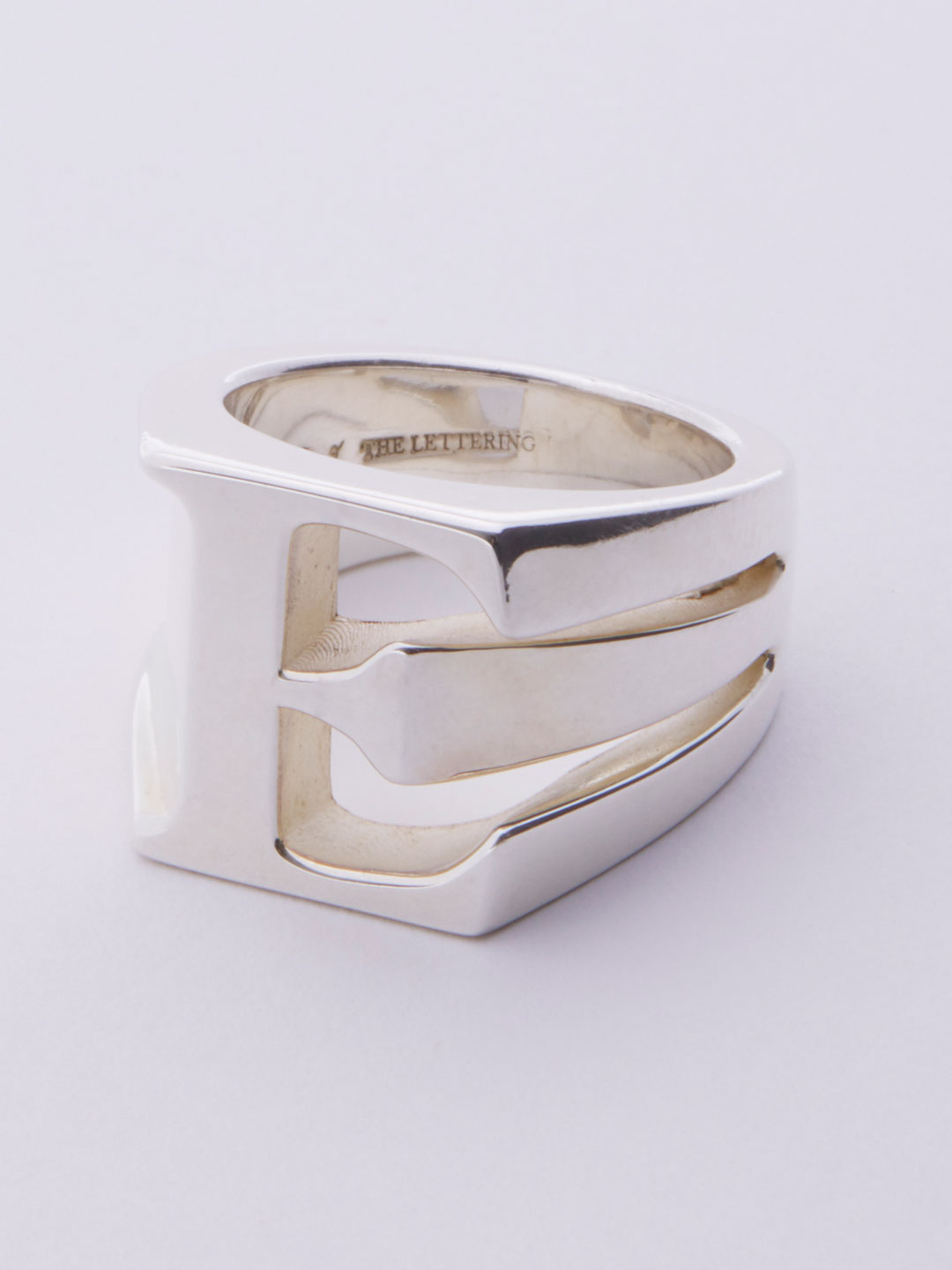 Alphabet Ring E - Silver