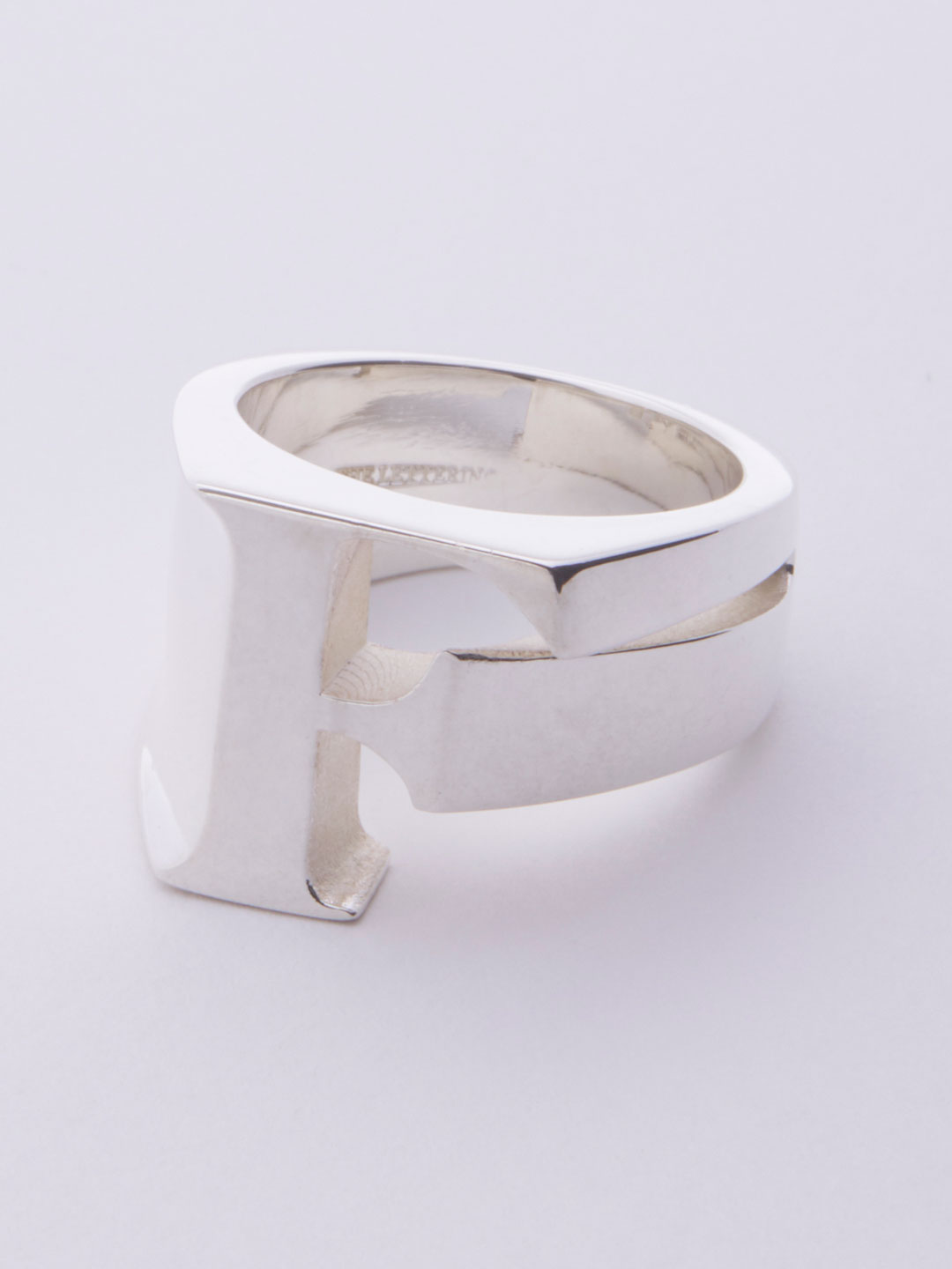 Alphabet Ring F - Silver