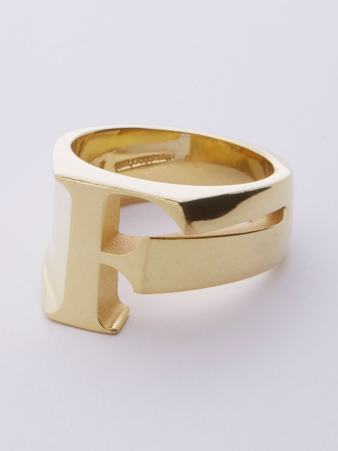 Alphabet Ring F - Gold