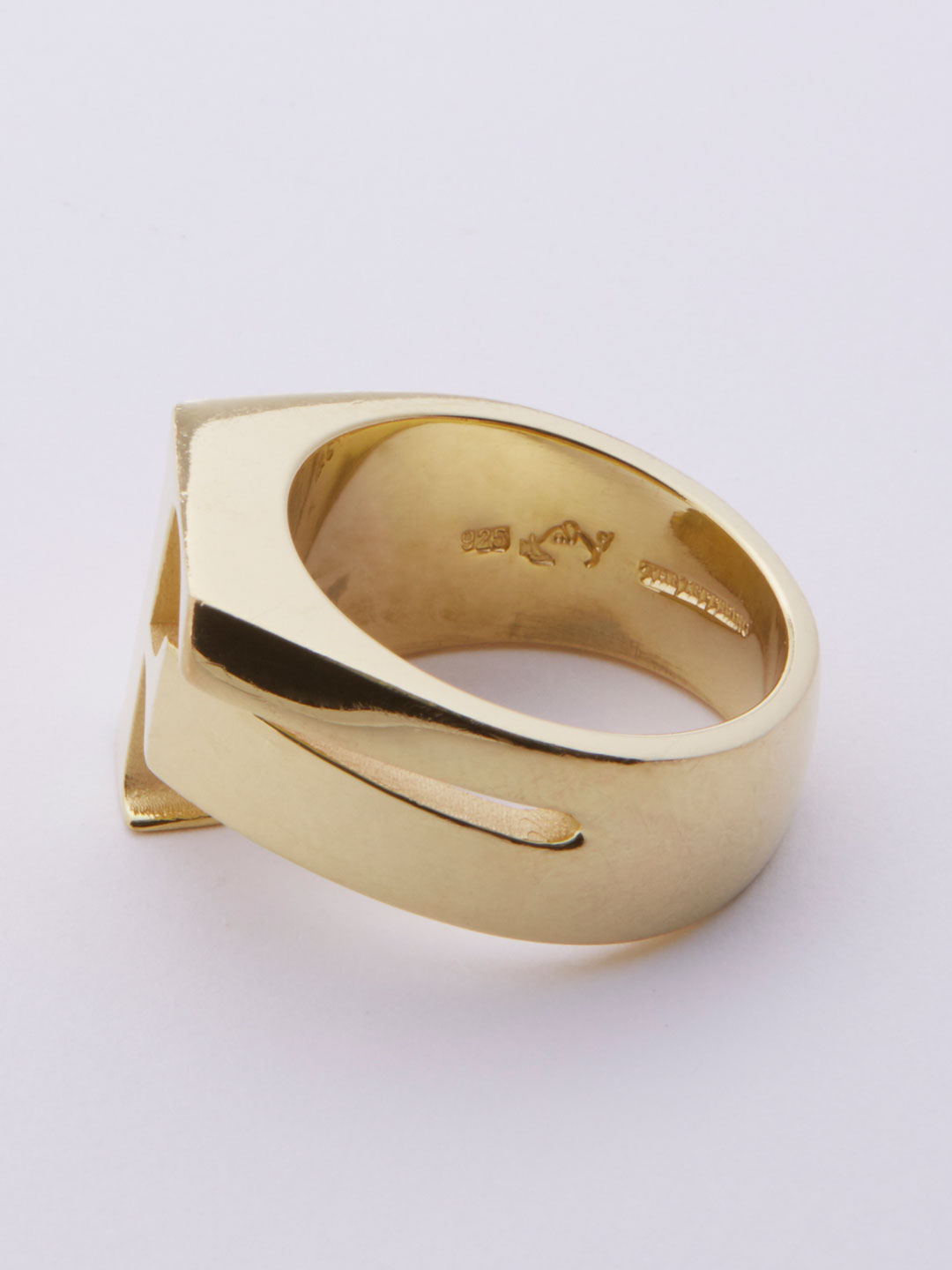 Alphabet Ring F - Gold