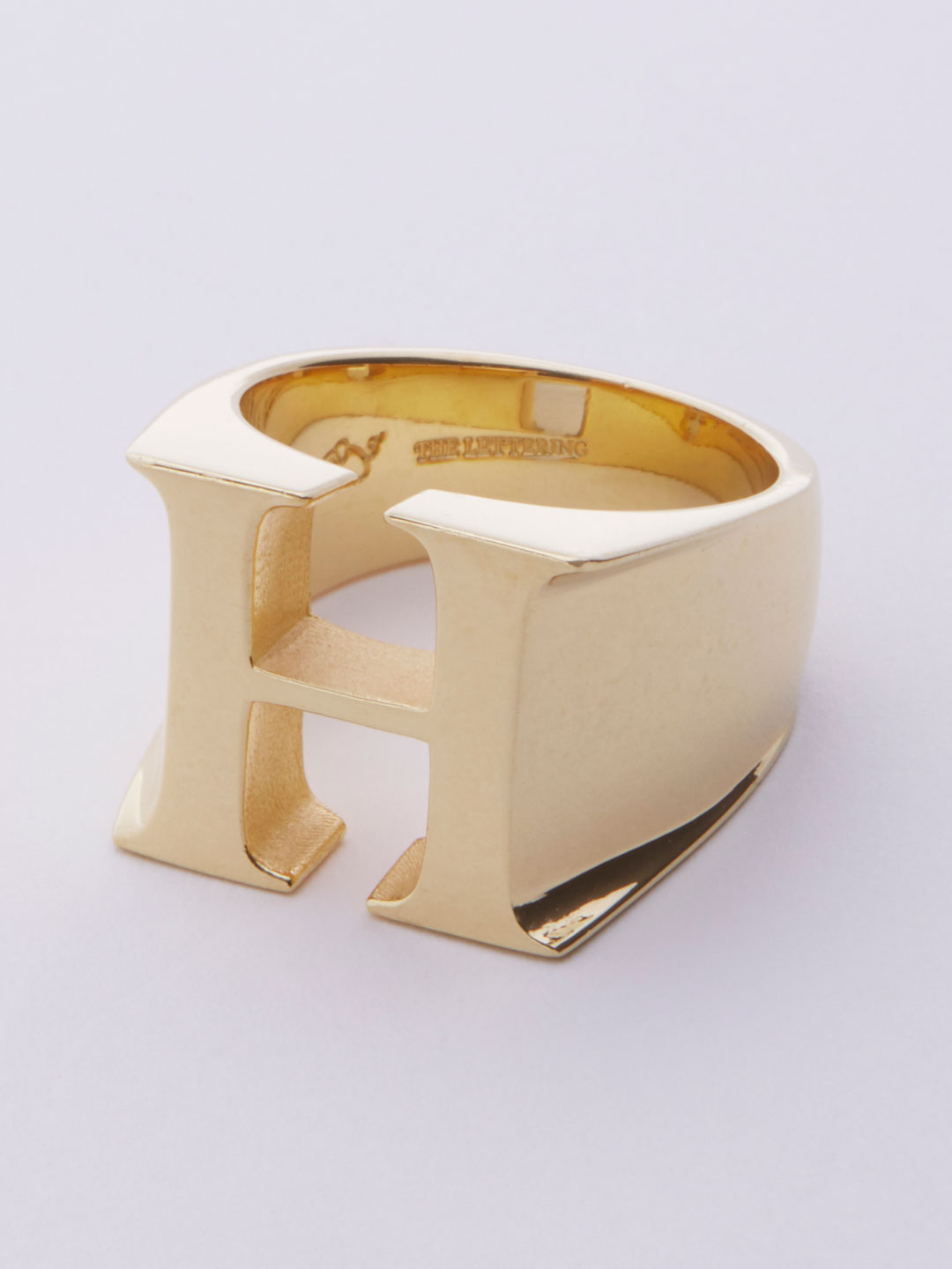 Alphabet Ring H - Gold