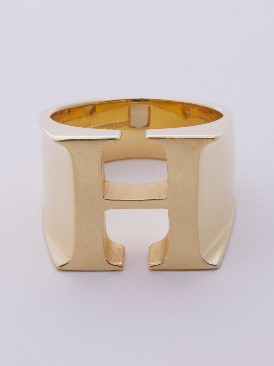 Alphabet Ring H - Gold