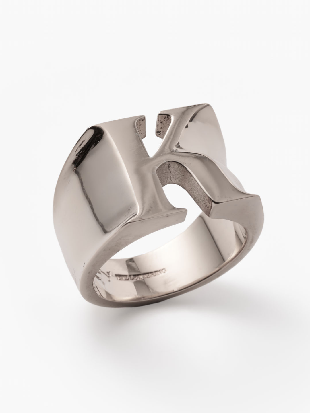 Alphabet Men's Ring K - Silver