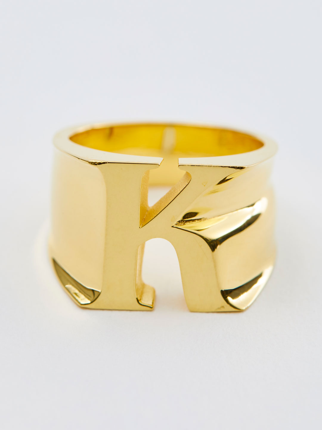 Alphabet Ring K - Gold