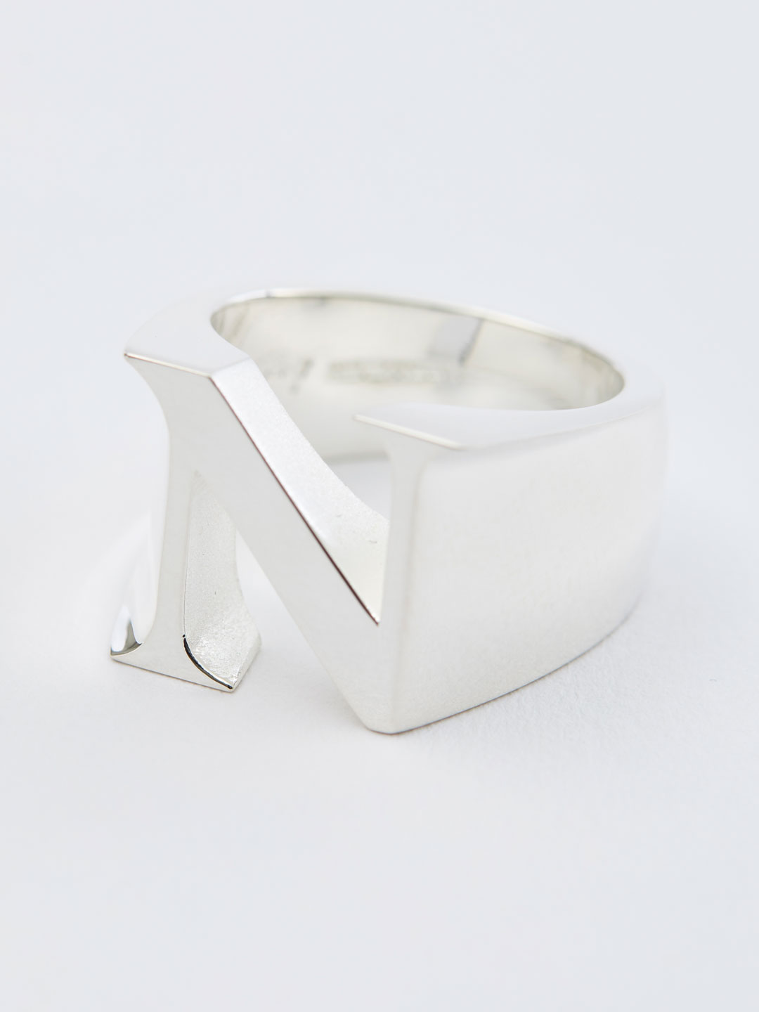 Alphabet Ring N - Silver