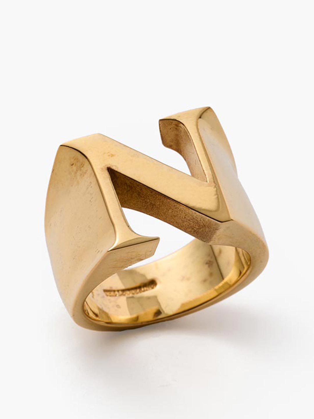 Alphabet Ring N - Gold