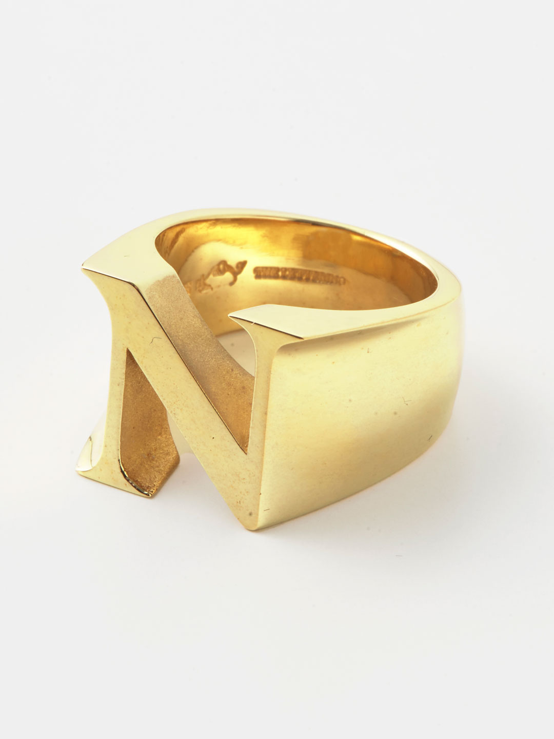 Alphabet Ring N - Gold