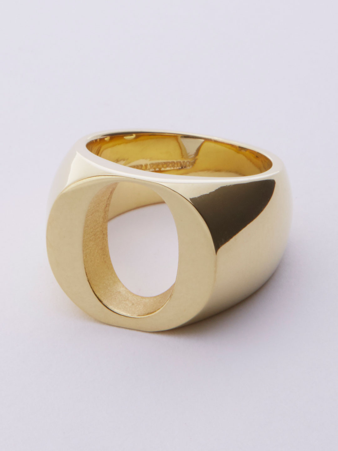 Alphabet Ring O - Gold