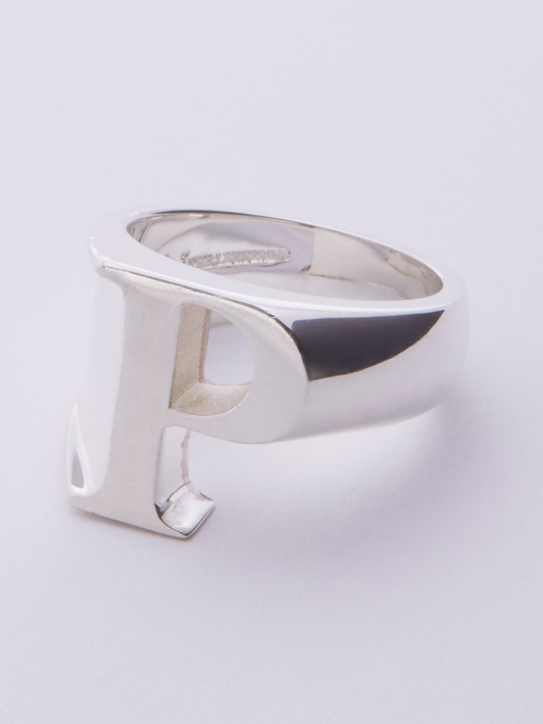 Alphabet Ring P - Silver