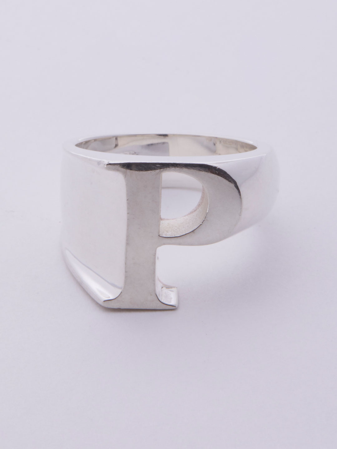 Alphabet Ring P - Silver