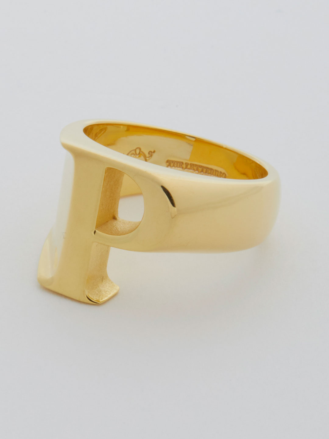 Alphabet Ring P - Gold