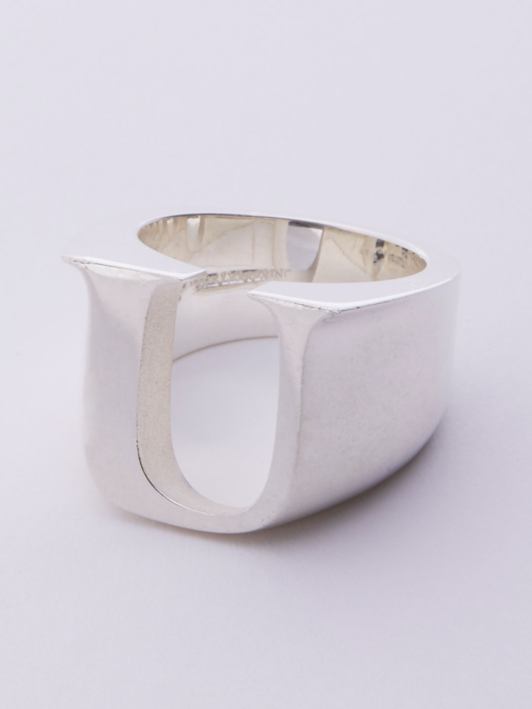 Alphabet Ring U - Silver