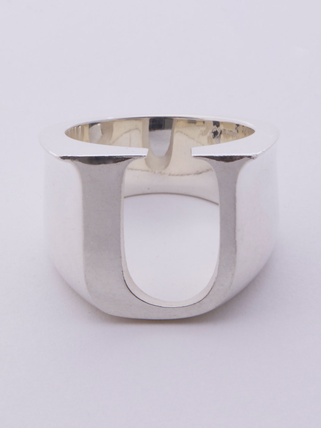 Alphabet Ring U - Silver