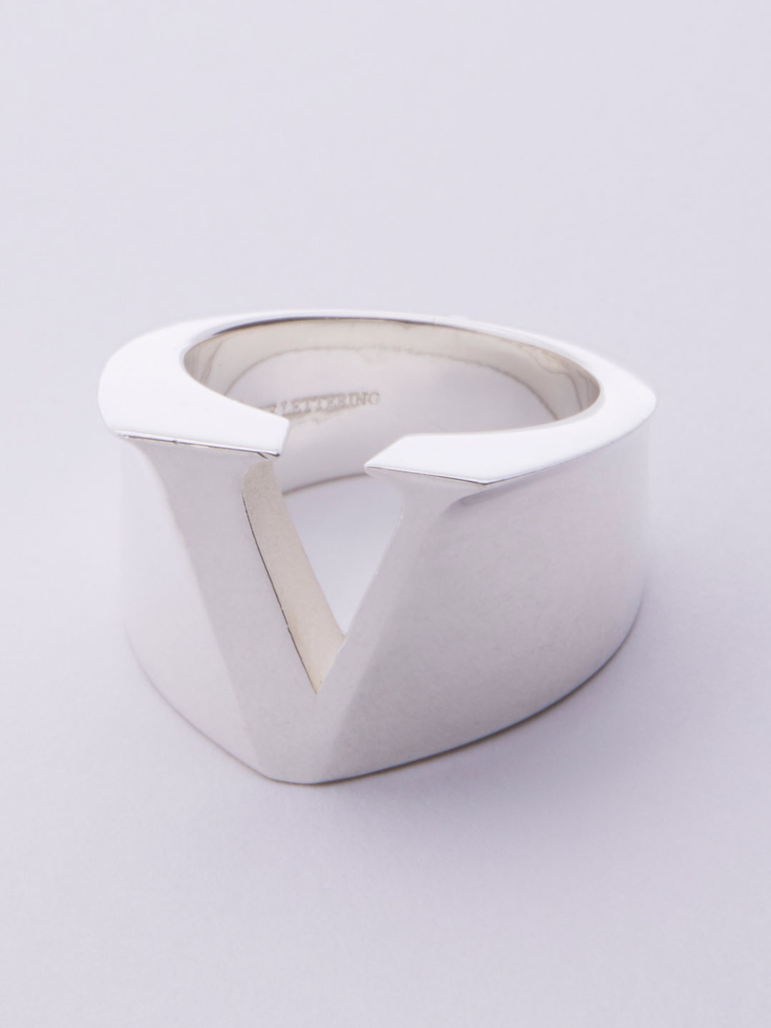 Alphabet Ring V - Silver