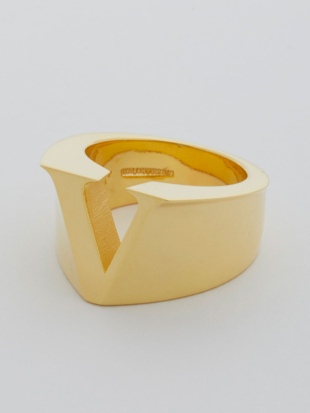 Alphabet Ring V - Gold