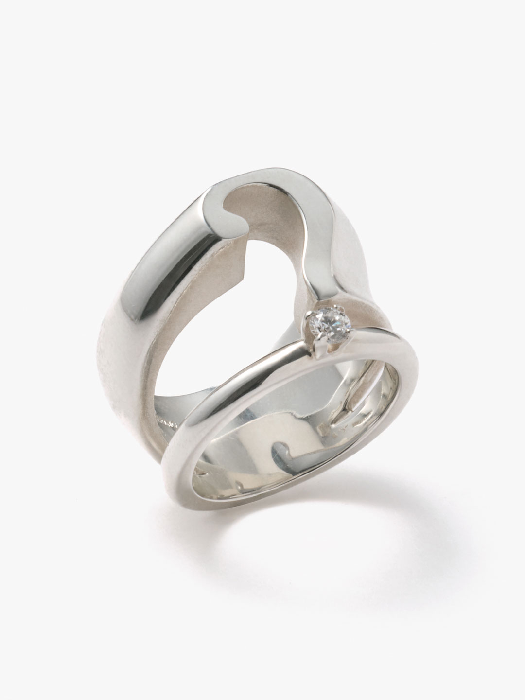 Alphabet Ring Diamond ? - Silver