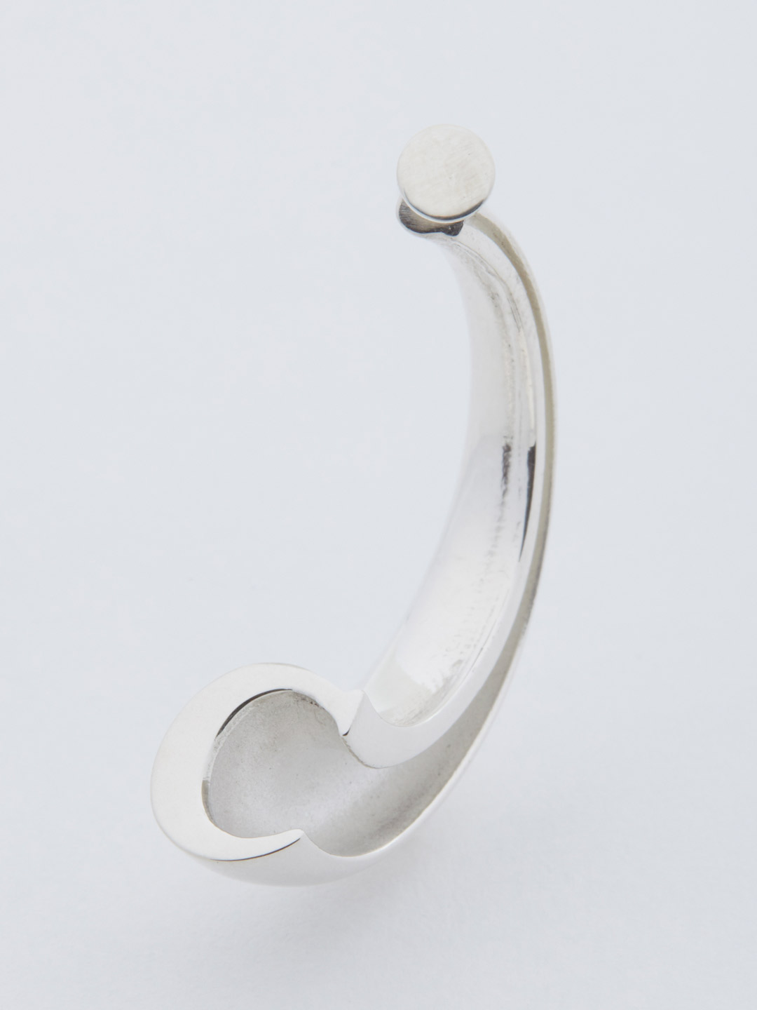 Alphabet Pierced Earring C  - Silver
