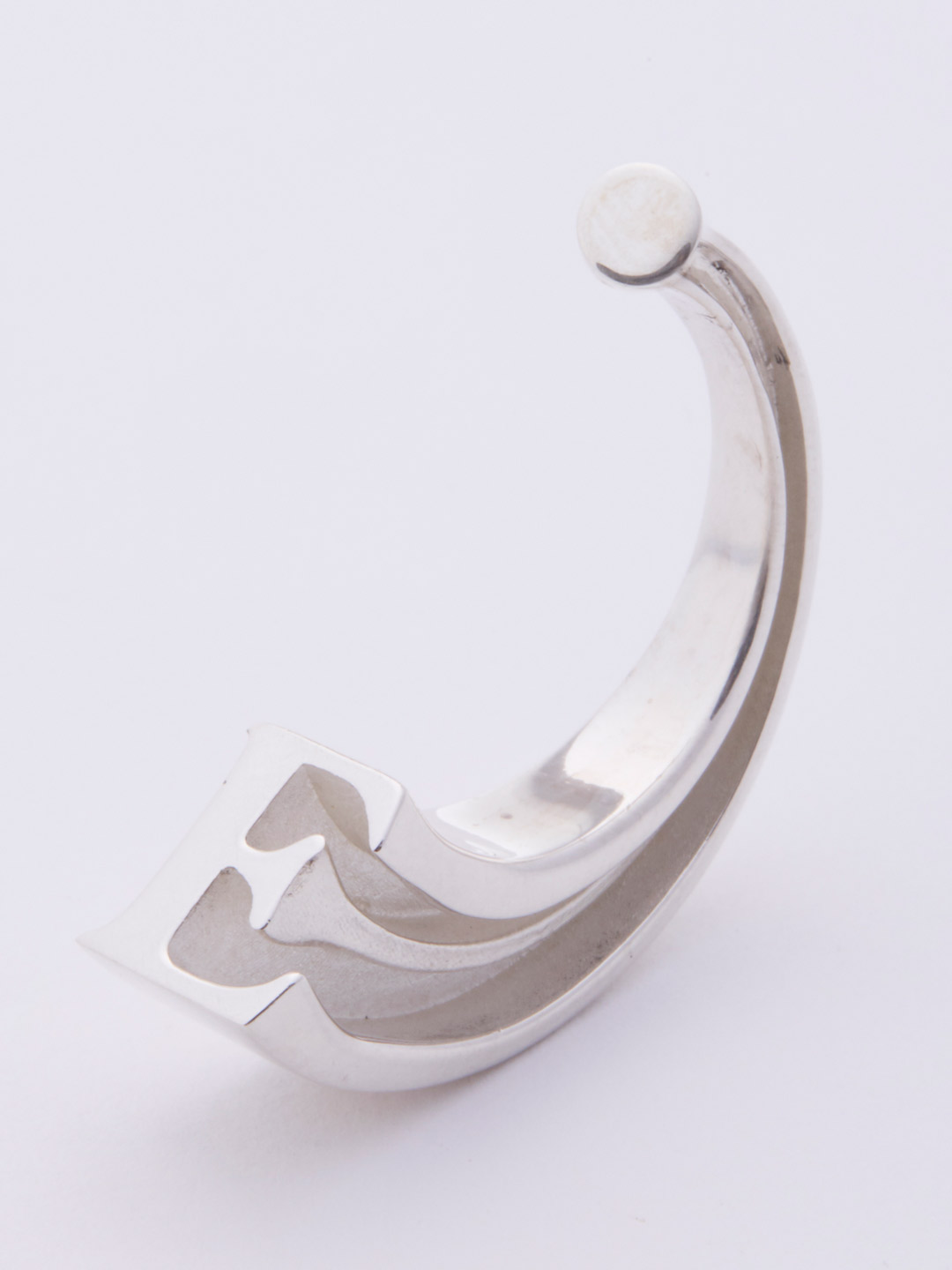 Alphabet Pierced Earring E  - Silver
