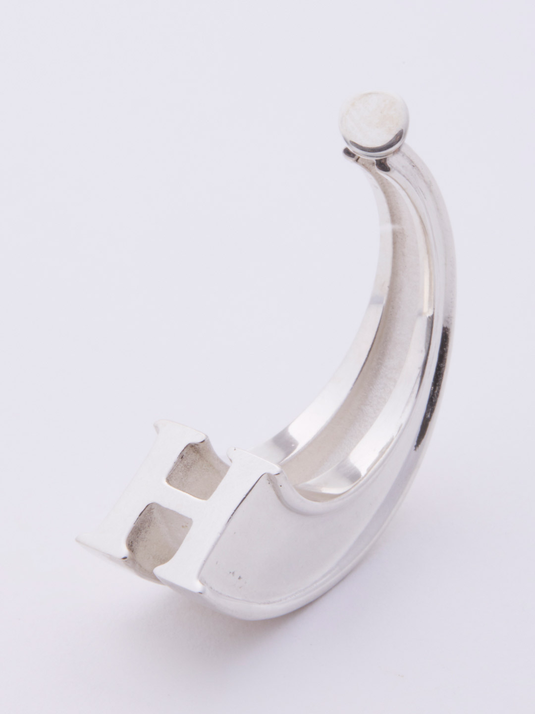 Alphabet Pierced Earring H  - Silver