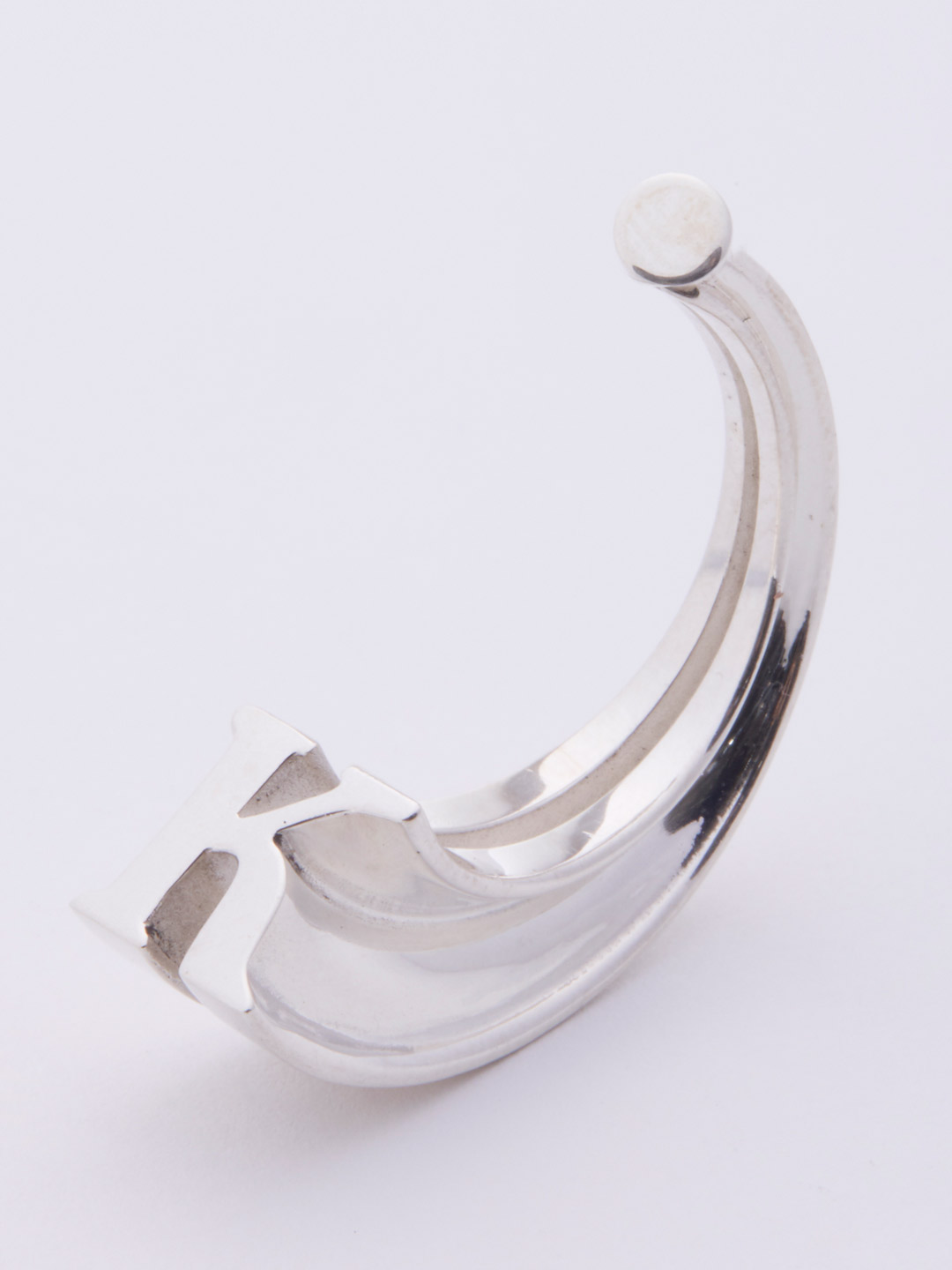 Alphabet Pierced Earring K  - Silver