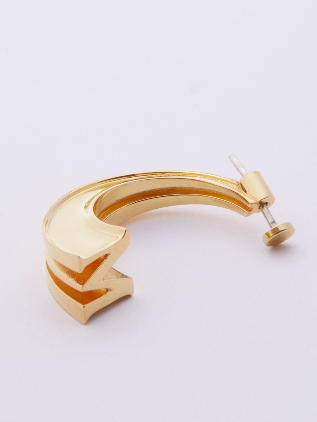Alphabet Pierced Earring M  - Gold